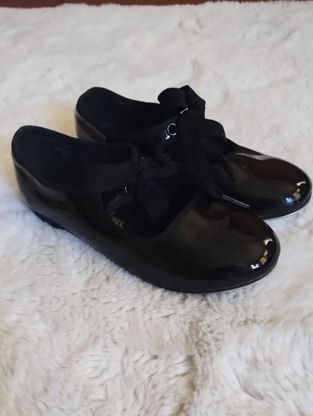 Dance Class Black Patent Mary Jane with Ribbon